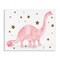 Stupell Industries Pink Dinosaur with Gold Stars Canvas Wall Art